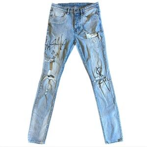 Ksubi Distressed Graffiti Denim Jeans